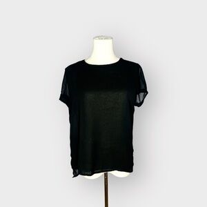 ZARA Black Sheer “1975” Top (Sz S)